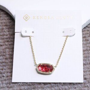 🍓Authentic Kendra Scott Elisa Gold Berry red glass Pendant Necklace